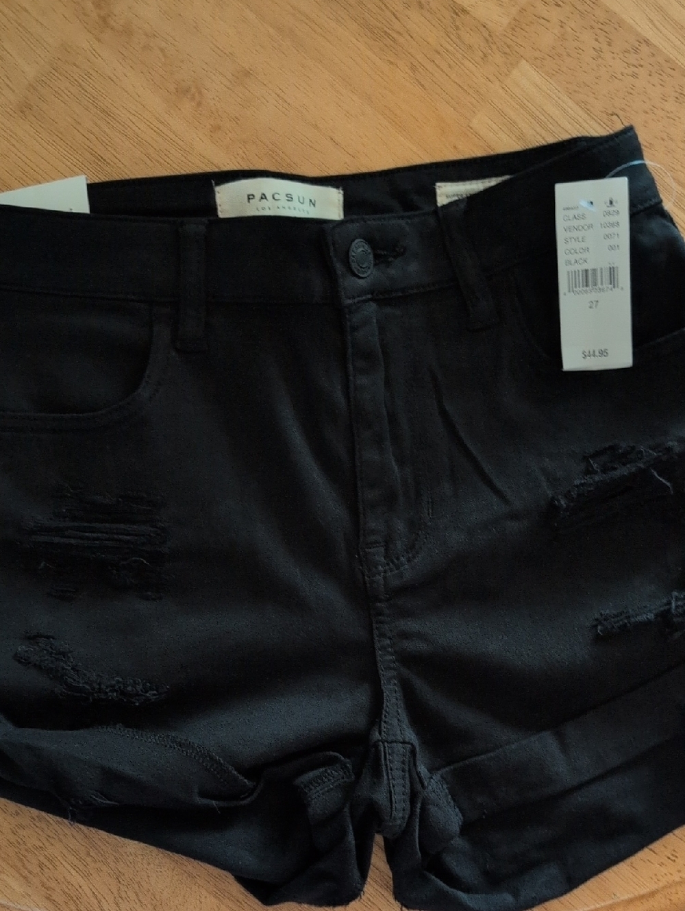 PacSun Black Distressed High-Rise Women's Shorts